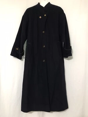 Винтажный Loden Frey 1842 шерстяная смесь пальто Западной Германии темно-синий плащ - Изображение 1 из 4