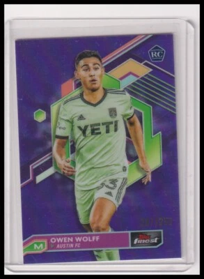 2023 Finest MLS Owen Wolff RC /250 #34 Purple Refractor Rookie Austin FC - Image 1 of 2
