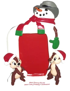 Walt Disney World Chip Dale Picture Frame Cast Member Gift 1994 Photo Snowman - Picture 1 of 4