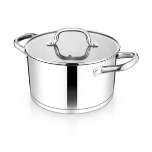 5 QT Stock Pot, Tri-ply Bottom Stainless Steel Stockpot Cooking Soup Pasta Po... - Picture 1 of 7