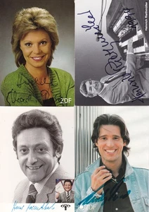 7 autografi cartolina handsig - DALLI DALLI - storia della televisione - H-J. ROSENTHAL(+) TOP - Foto 1 di 2