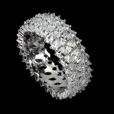 925 Sterling Silver Ring Marquise Simulated Cz Gemstone Jewelry Size 7 - Image 1 of 4