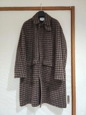 Joseph Bank Harris Tweed Balmacaan Coat Wool Herringbone L Used -From Japan - Image 1 of 4