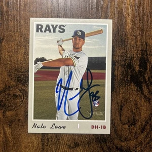 2019 Topps Heritage Nate Lowe RC IP Auto 604 - Picture 1 of 2
