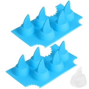 2 PCS Ice Cube Mold Tray Novelty, Ornament Molds Shark Fin Shaped Baby - Picture 1 of 11