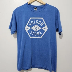 Volcom Stone -  T-Shirt Short Sleeve Chest Logo - Size M - Blue - Cotton Blend - Picture 1 of 9