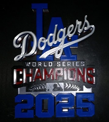 15 Inch LA DODGERS 3D 2025 WORLD SERIES CHAMPIONS PLAQUE STAND OR WALL SIGN - Image 1 of 4