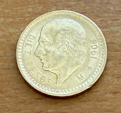 Mexico 1906 Gold 10 Pesos Circulated - Image 1 of 2