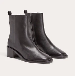 Bota Everlane The City en Cuero Negro Talla 6 Para Mujer Cremallera Lateral Tacón Bloque Tobillo - Imagen 1 de 16