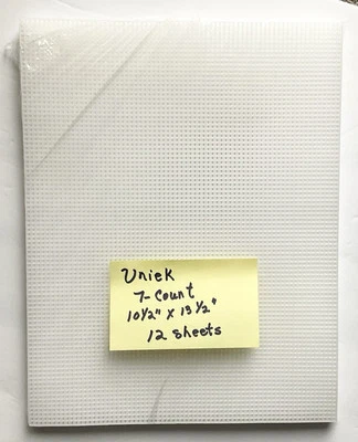 Quick Count 7 Mesh Clear Plastic Canvas - 10.5” x 13.5 “ - 12 Sheets - New - Image 1 of 2