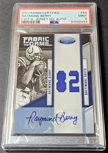 2011 Certified Fabric of the Game /25 Patch Auto Jersey Raymond Berry #54 PSA 9 - Picture 1 of 2