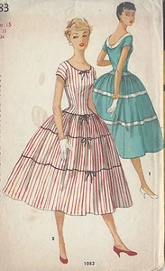 1955 Vintage Nähen Muster B33 Kleid (R755) - Bild 1 von 1