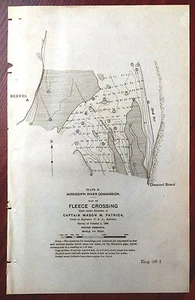 1898 Skizzenkarte Vliesüberquerung Mississippi - Bild 1 von 1