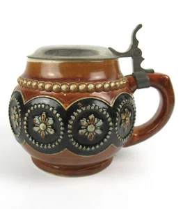 Alter Steinzeug Krug Bierkrug ca. 1920 Jugendstil Art Deco Beer Stein + - Bild 1 von 4