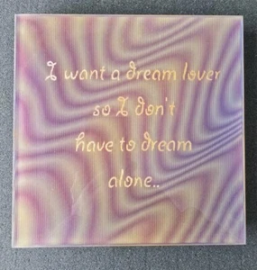 Linsenfliese - London Millenium Kuppel ? 8" x 8" gelb & lila geätztes Glas - Bild 1 von 7