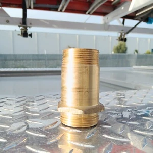 1-1/2" FIRE HOSE RACK ADAPTER NIPPLE BRASS 1-1/2" Male NST x 1-1/2" Male NPT - Picture 1 of 6