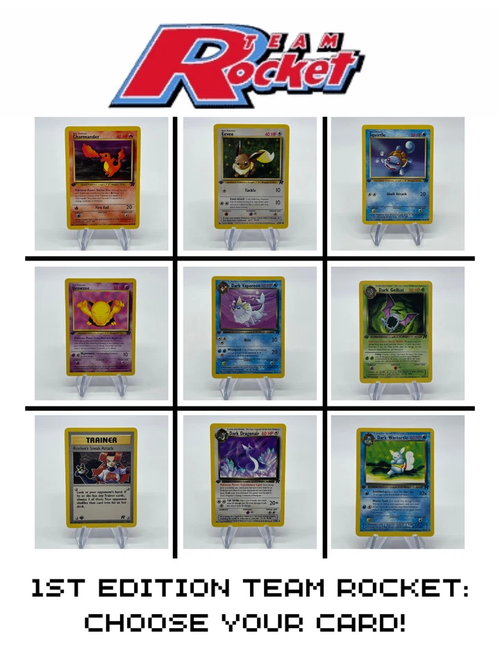 1st Edition Team Rocket Pokemon Cards - Near Mint (NM) / LP - Choose your Cards! - Image 1 of 1