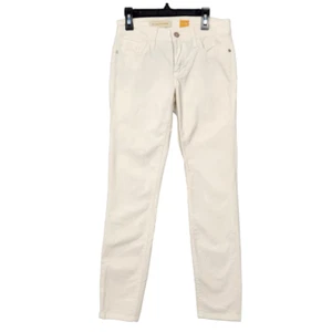 PILCRO Anthropologie Ivory Skinny Leg Corduroy Stet Fit Pants SIZE 25 - Picture 1 of 11