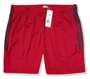 Pantalones Cortos Adidas 3 Rayas - Nuevos con Etiquetas Para Hombre Talla 2XL 5" Entrepierna Rojo/Negro - #45569-L3 - Imagen 1 de 2