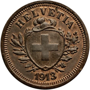 1 Rappen 1913 Switzerland coin Helvetia B (Bern) combined shipping - Picture 1 of 2