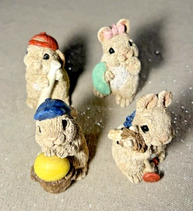 Easter Bunny Family Rabbits Set of 4 Miniature Bunnies - Picture 1 of 14