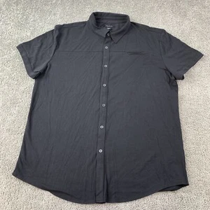 Structure Slim Fit Button Up Shirt Men's XXL Black Knit Casual - Picture 1 of 8