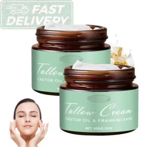 2 Pack Grass Fed Beef Tallow with Frankincense Oil and Castor Oil, Organic Beef  - Picture 1 of 12