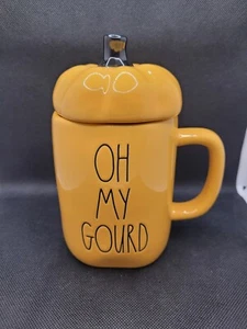 Autumn Rae Dunn Fall Oh My Gourd Mug With Pumpkin Topper Orange Thanksgiving - Picture 1 of 4