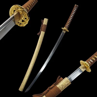 41-inch Handmade katana/Manganese steel/Collectible/Golden sword/Outdoor sports - Image 1 of 4