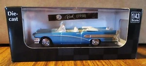 1958 Blue Buick Eight 8 Convertible Car 1:43 Toy New Ray City Cruiser Die Cast - Picture 1 of 8