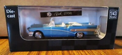 1958 Blue Buick Eight 8 Convertible Car 1:43 Toy New Ray City Cruiser Die Cast - Image 1 of 4