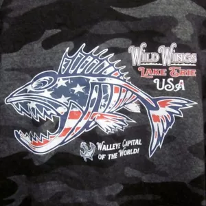 Sudadera con capucha WILD WINGS Lake Erie 2XL camuflaje Walleye Capitolio del Mundo - Imagen 1 de 4