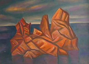Prof. Stoyan Domuschiev (1935-2021) paisaje marino firmado - Imagen 1 de 12