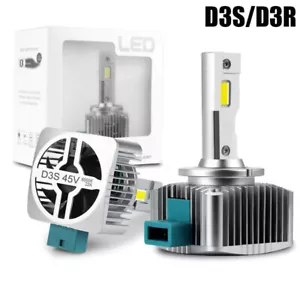 D3S D3R LED Headlight Bulbs Kit 180W 6000K White HID Conversion Lamp 1 Pair New - Picture 1 of 13