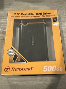 Transcend 500GB StoreJet Portable Hard Drive Anti-Shock Protection, BRAND NEW - Picture 1 of 5