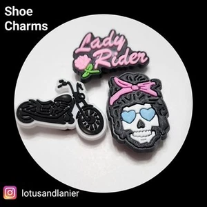 Shoe Charms"Lady Rider " Charms Set of 3 - Picture 1 of 2