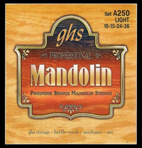 GHS A250 Phosphor Bronze Mandoline Saiten Lichtstärken 10-15-24-36 - Bild 1 von 1