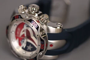 Invicta NFL Herren 52,5mm Edelstahl + Aluminium Blau + Rot + Stahl Blau - Bild 1 von 6