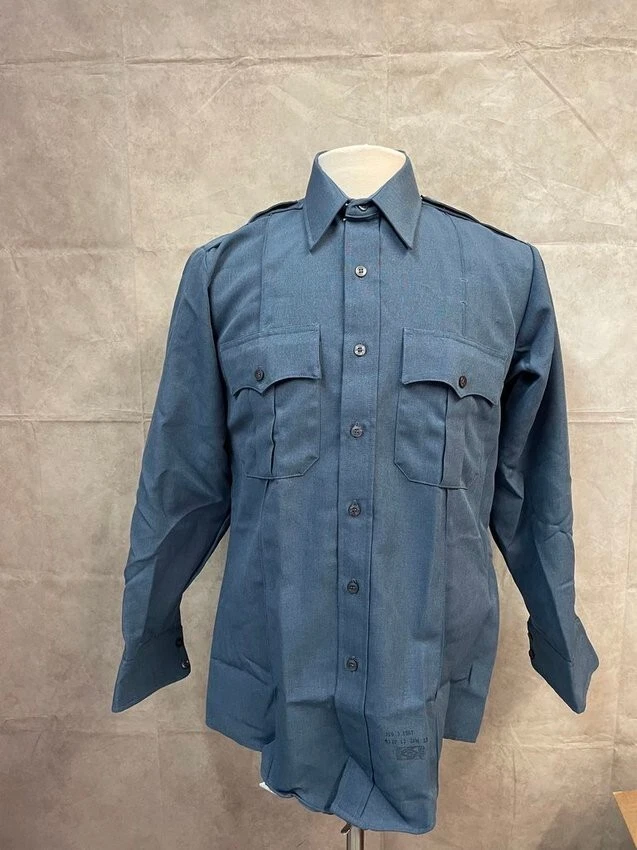 Camisa azul manga larga Tex-Trop by Elbeco para hombre talla 15 1/2/33 Foto 1 de 4