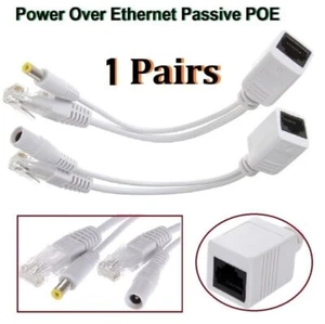 1 Paar Power Over Ethernet Passives POE RJ45 Injektor-Splitter-Adapterkabel-Kit - Bild 1 von 8