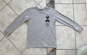 Boys Size 12 Xbox Long Sleeve Top T Shirt T-shirt Marle Grey w Black Ready Play - Picture 1 of 4