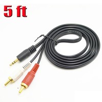 1,5M/1,5M y 3.5mm Conector Macho a Doble 2rca Cable con Conector Jack Estéreo Pc