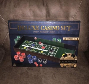 Game Gallery Deluxe Casino Set - Craps, Blackjack, Poker Chips NEW & Sealed - Picture 1 of 2
