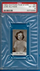 1952 Watford Film Stars #1 June Allyson Psa 6 (Pop 1 - 0 Higher) - Picture 1 of 2