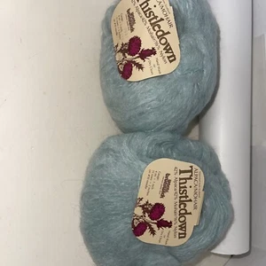 Lot of 2 Brunswick vintage Yarns Thistledown alpaca/mohair Blend #3741 Hazygreen - Picture 1 of 3