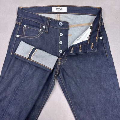 Baldwin Jeans Mens 30x36 Blue Selvedge Henley Dark Made USA Pants (Tagged 27) - Image 1 of 4