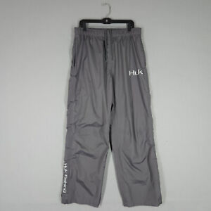 Huk Pants Mens XL Gray Performance CYA Packable Rain Gear Waterproof Fishing
