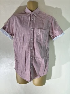 Mens Topman Size Small Red Short Sleeve Smart Casual Summer Oxford Work Shirt - Picture 1 of 6