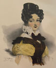 Pierre Louis Henri Grevedon Victorian Woman Color Lithograph IBF CO 9x11 N01