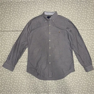 Camicia Oxford Ralph Lauren uomo taglia L blu con bottoni casual logo manica lunga - Foto 1 di 5